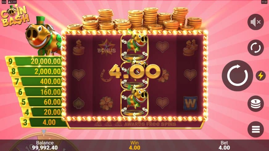 Coin Bash slot screen 2