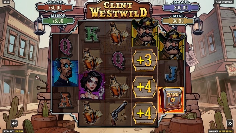 Clint WestWild slot screen 3