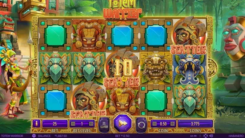 Totem Warrior slot screen 2