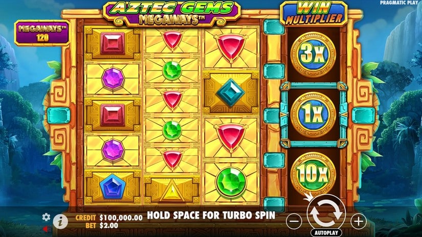 Aztec Gems Megaways slot screen 1