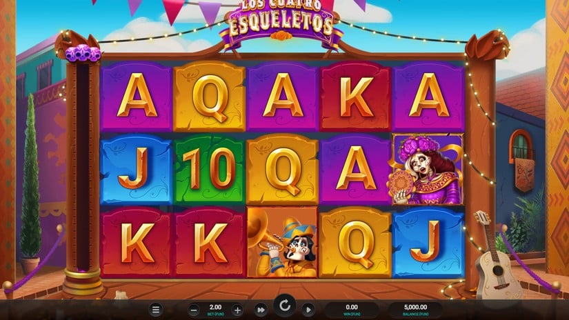 Los Cuatro Esqueletos slot screen 1