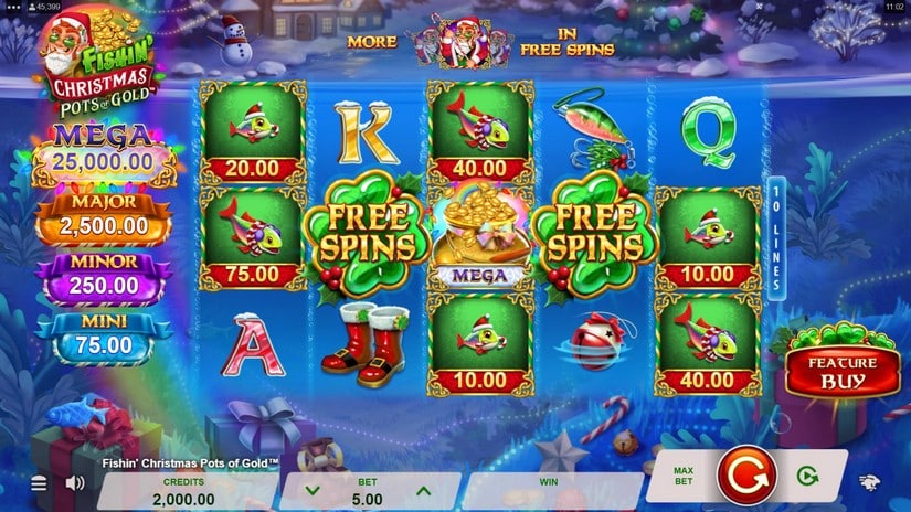 Fishin’ Christmas Pots Of Gold slot screen 1