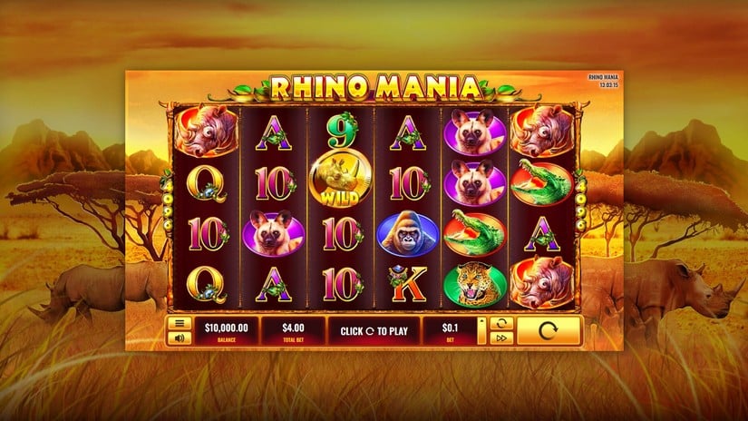 Rhino Mania slot screen 1