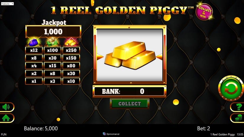 1 Reel Golden Piggy slot screen 1