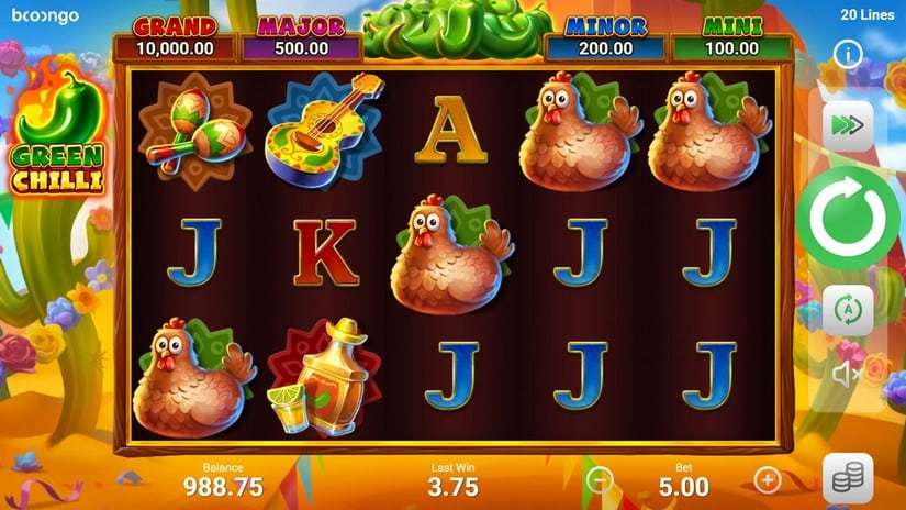 Green Chilli slot screen 1