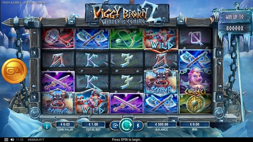 Piggy Bjorn 2 — Winter is Coming slot screen 1