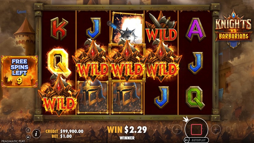 Knights vs Barbarians slot screen 4