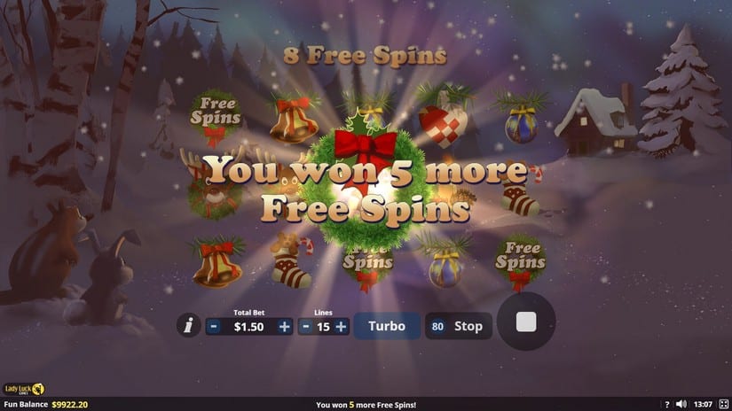 Xmas at the Cabin slot screen 5