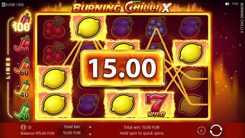 Burning Chilli X slot screen 2