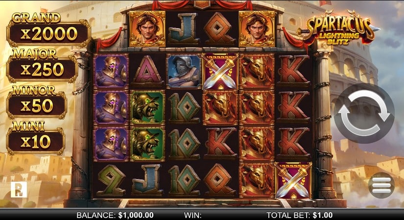 Spartacus Lightning Blitz slot screen 1
