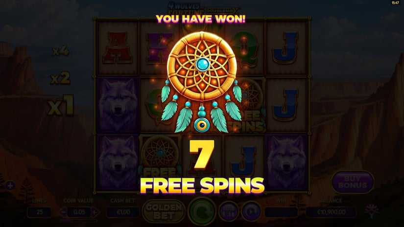 4 Wolves of Fortune DoubleMax slot screen 3