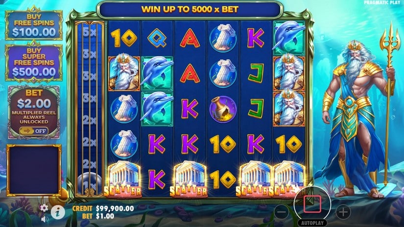Waves of Poseidon slot screen 2
