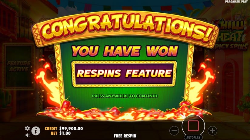 Chilli Heat Spicy Spins slot screen 3
