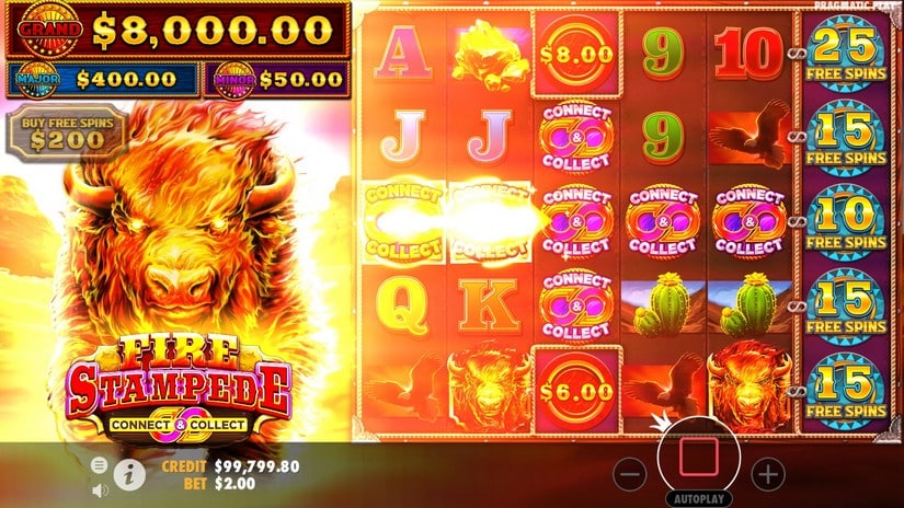 Fire Stampede slot screen 2