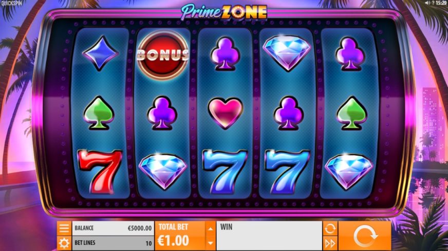 Prime Zone slot screen 1