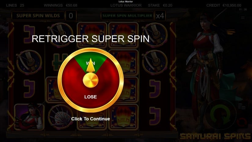Lotus Warrior slot screen 6