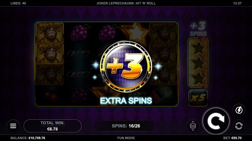Joker Leprechauns Hit-N-Roll slot screen 8