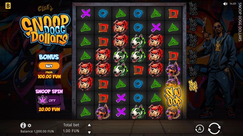 Snoop Dogg Dollars slot screen 1