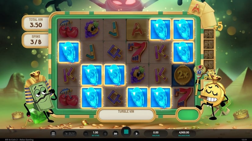 Bill & Coin 2: Mummy Mischief slot screen 4