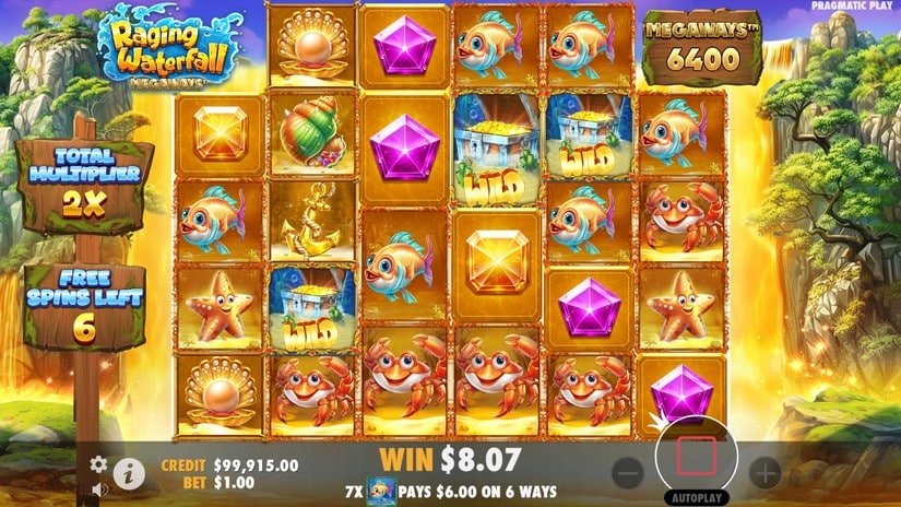 Raging Waterfall Megaways slot screen 4