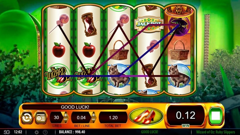 Wizard of OZ Ruby Slippers slot screen 3