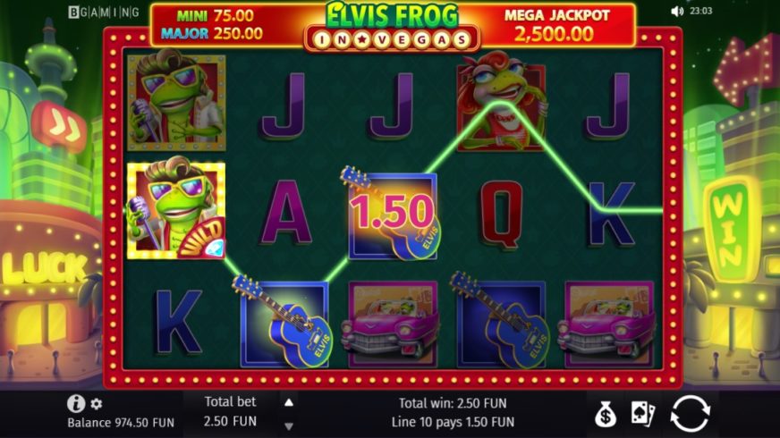 Elvis Frog in Vegas slot screen 2