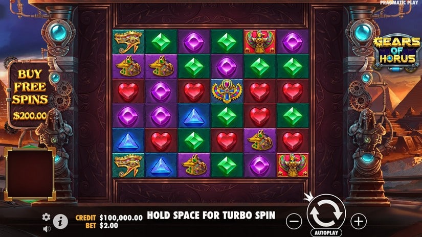 Gears of Horus slot screen 1