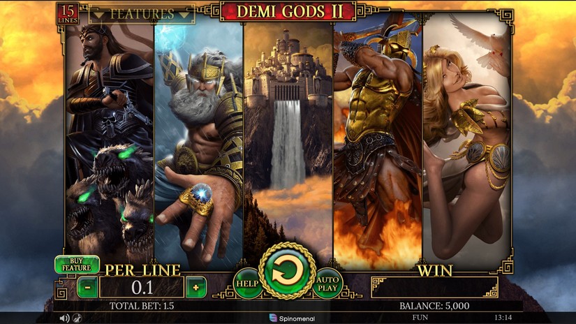 Demi Gods II 15 Lines slot screen 1