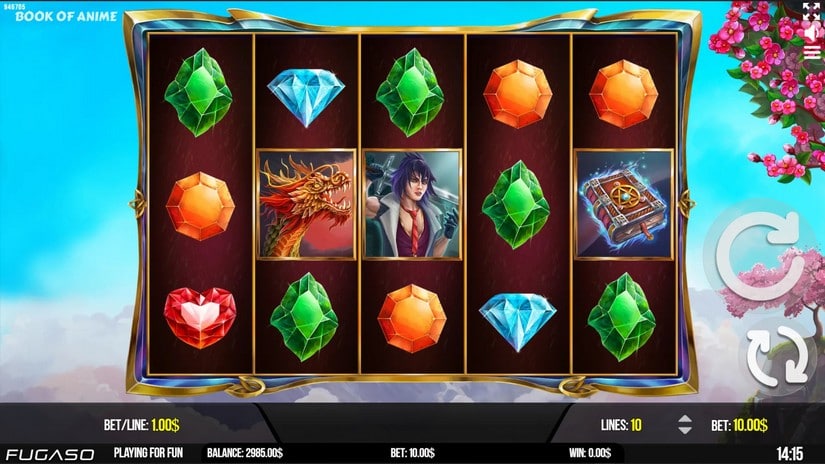 Book of Anime slot screen 1