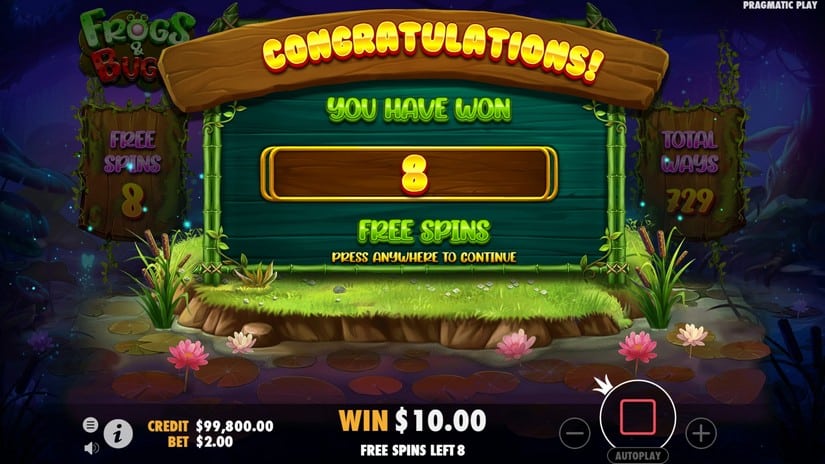 Frogs & Bugs slot screen 3
