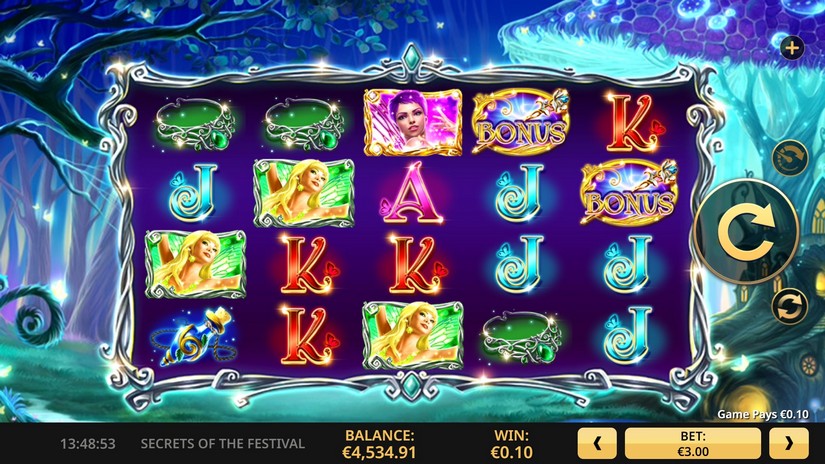 Secrets of the Festival slot screen 1