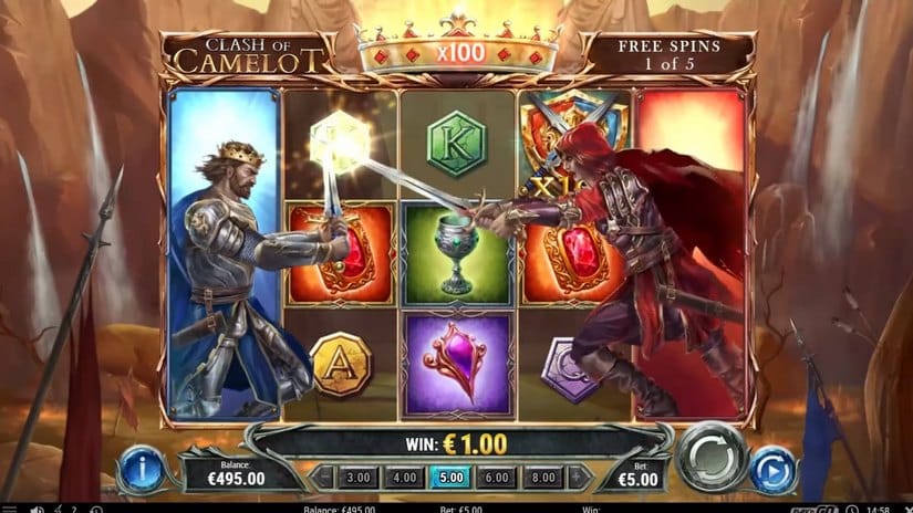 Clash of Camelot slot screen 1