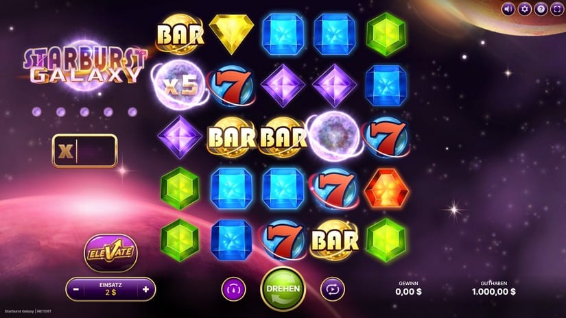 Starburst Galaxy slot screen 1