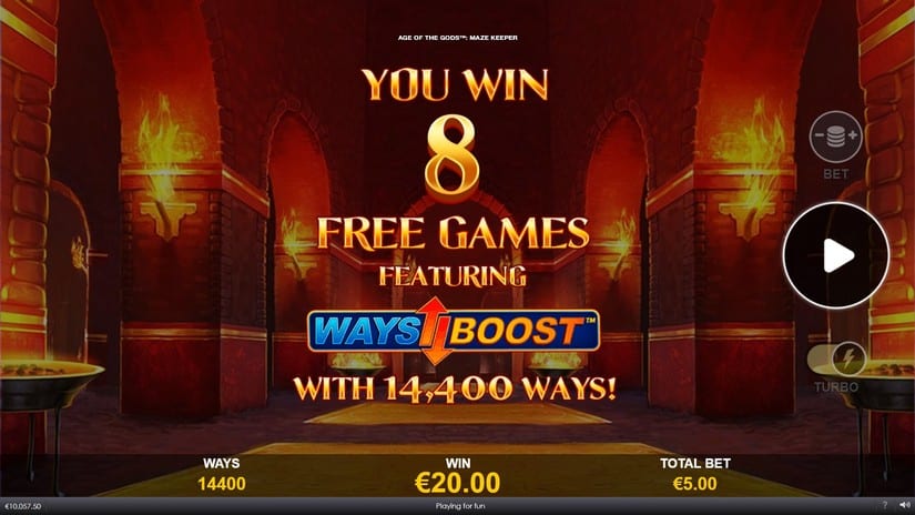 Age Of The Gods Maze Keeper slot screen 5