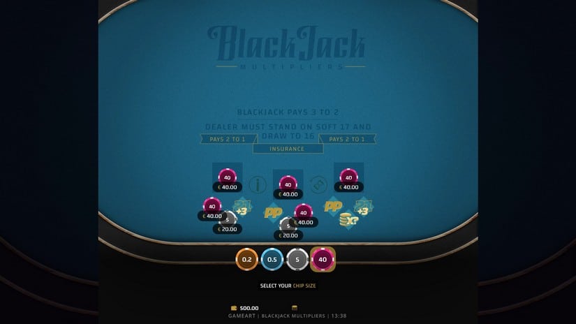 Blackjack Multipliers slot screen 2