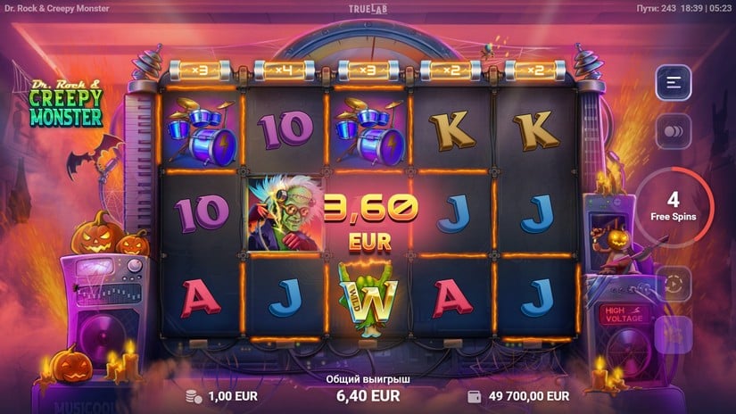 Dr Rock & Creepy Monster slot screen 4