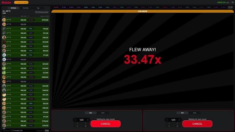 Aviator slot screen 3