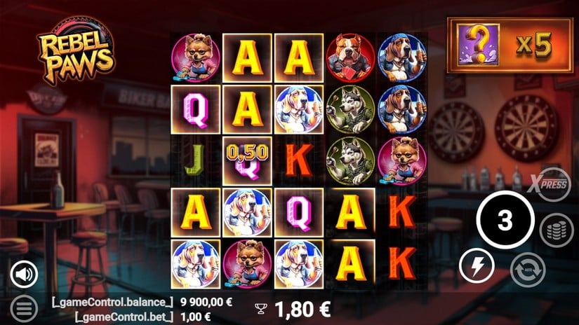 Rebel Paws slot screen 4