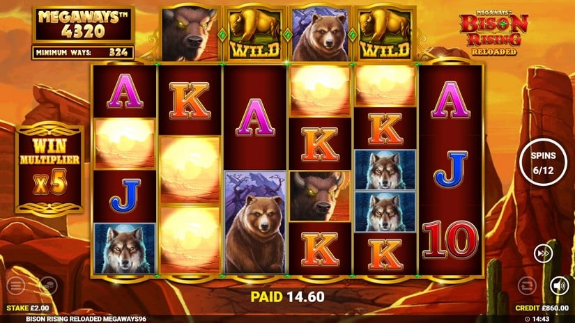 Bison Rising Reloaded Megaways slot screen 5