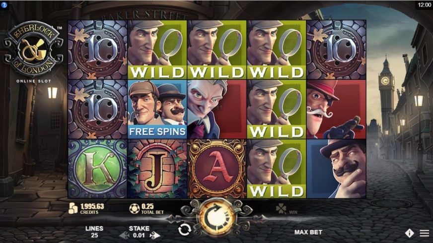 Sherlock of London slot screen 3