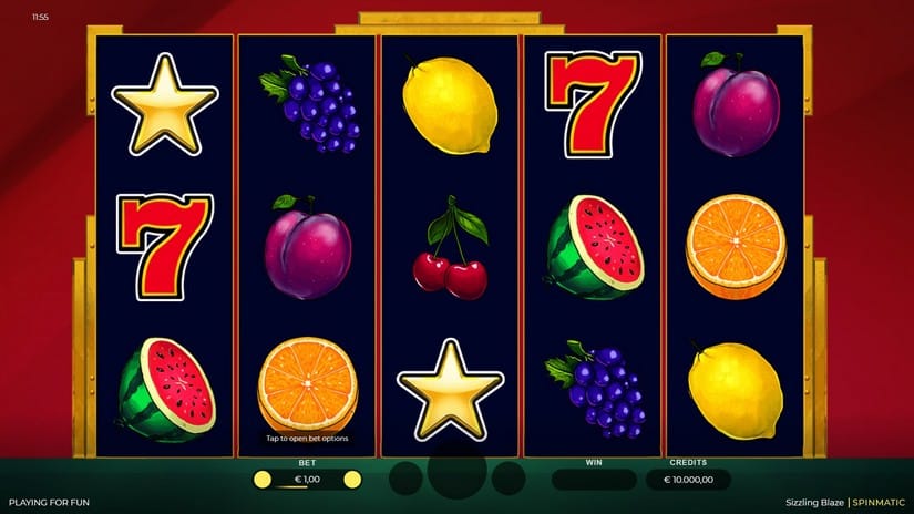 Sizzling Blaze slot screen 1