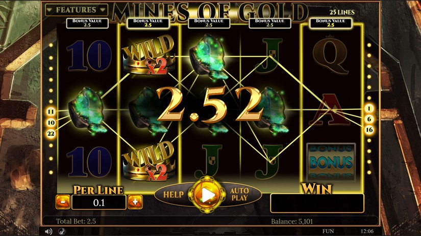 Mines of Gold slot screen 4