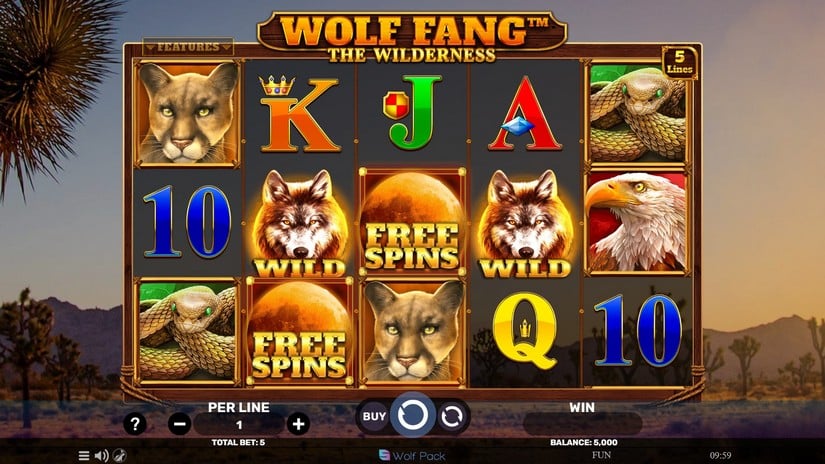 Wolf Fang The Wilderness slot screen 1