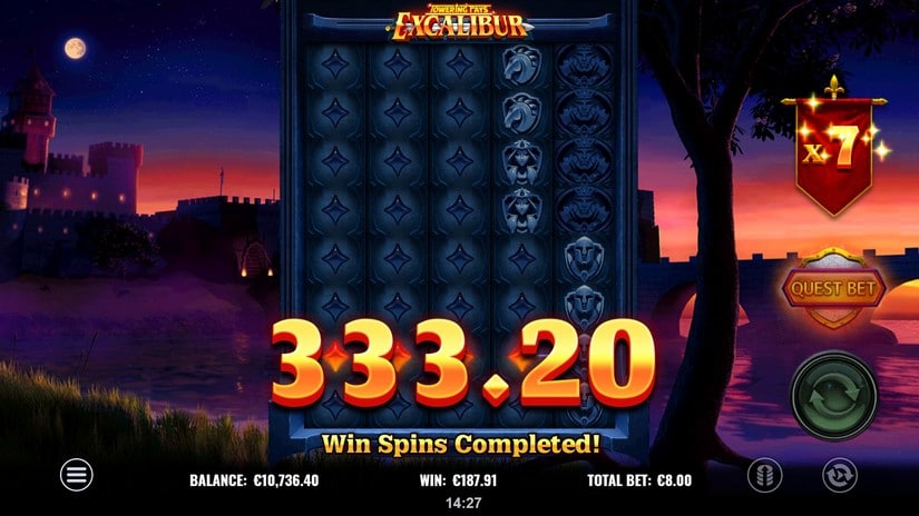 Towering Pays Excalibur slot screen 6