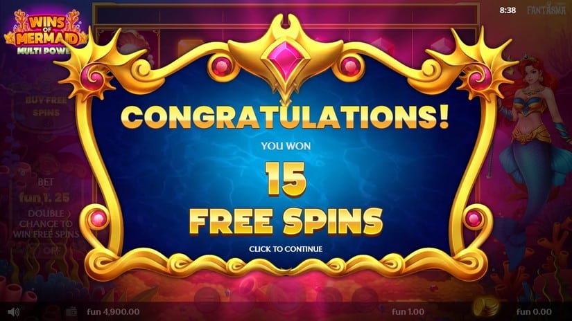 Wins of Mermaid Multipower slot screen 3