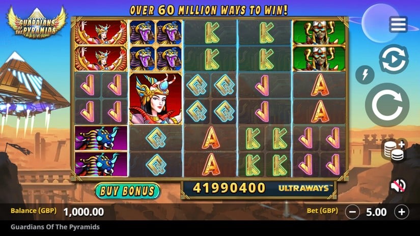 Guardians of the Pyramids slot screen 1