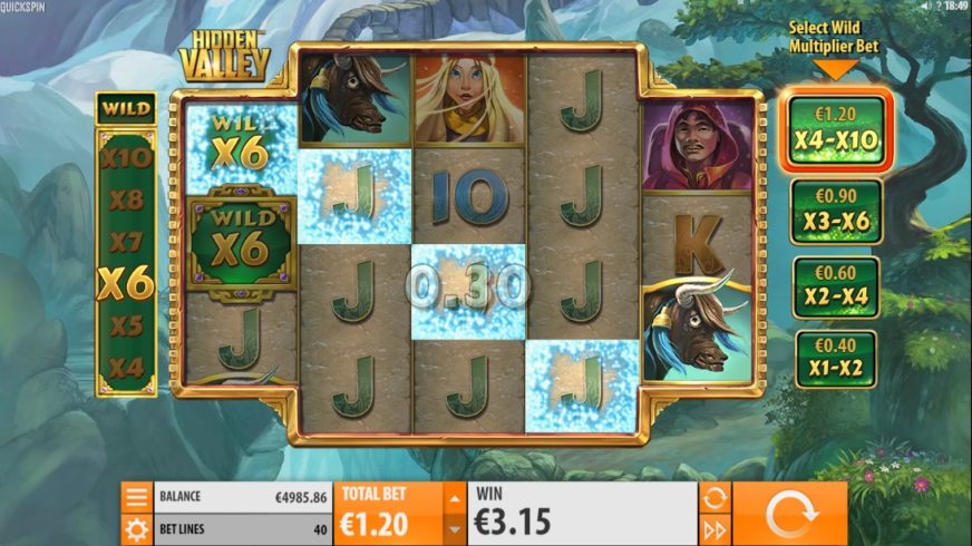 Hidden Valley slot screen 2