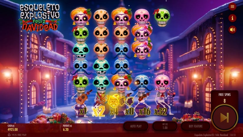 Esqueleto Explosivo Feliz Navidead slot screen 4