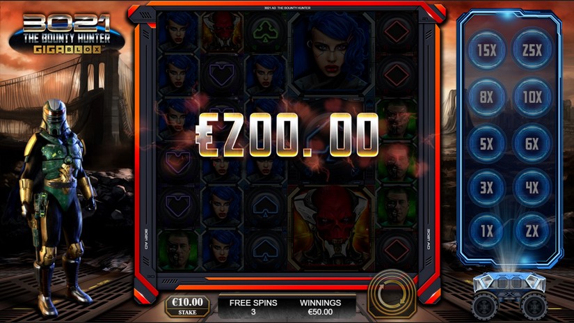 3021 The Bounty Hunter Gigablox slot screen 5