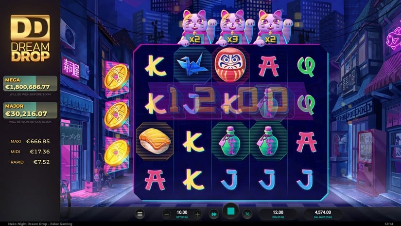 Neko Night Dream Drop slot screen 3